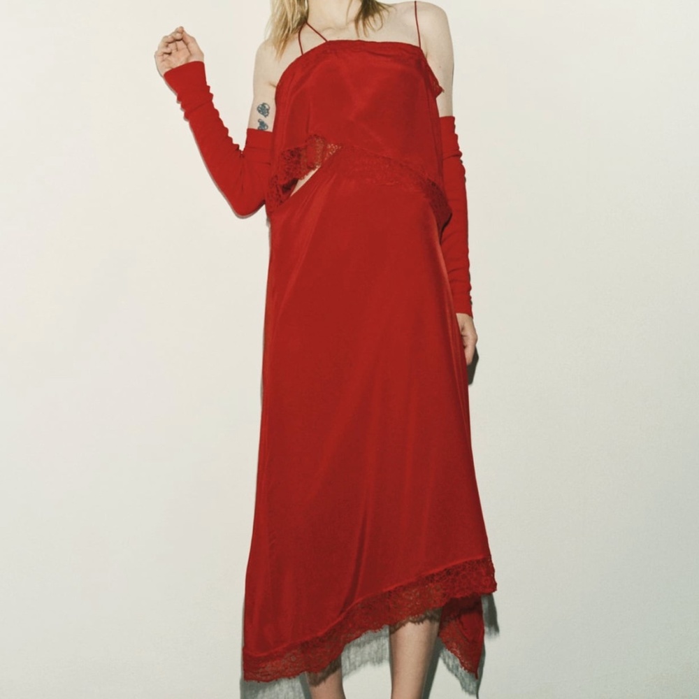 Zara limited edition lace slip dress